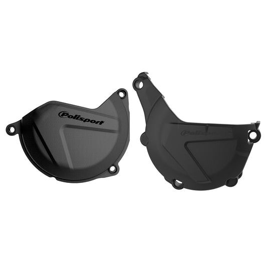 POLISPORT CLUTCH & IGNITION COVER PROTECTOR KTM EXCF450/500 13-16, FE450/501 14-16 BLACK