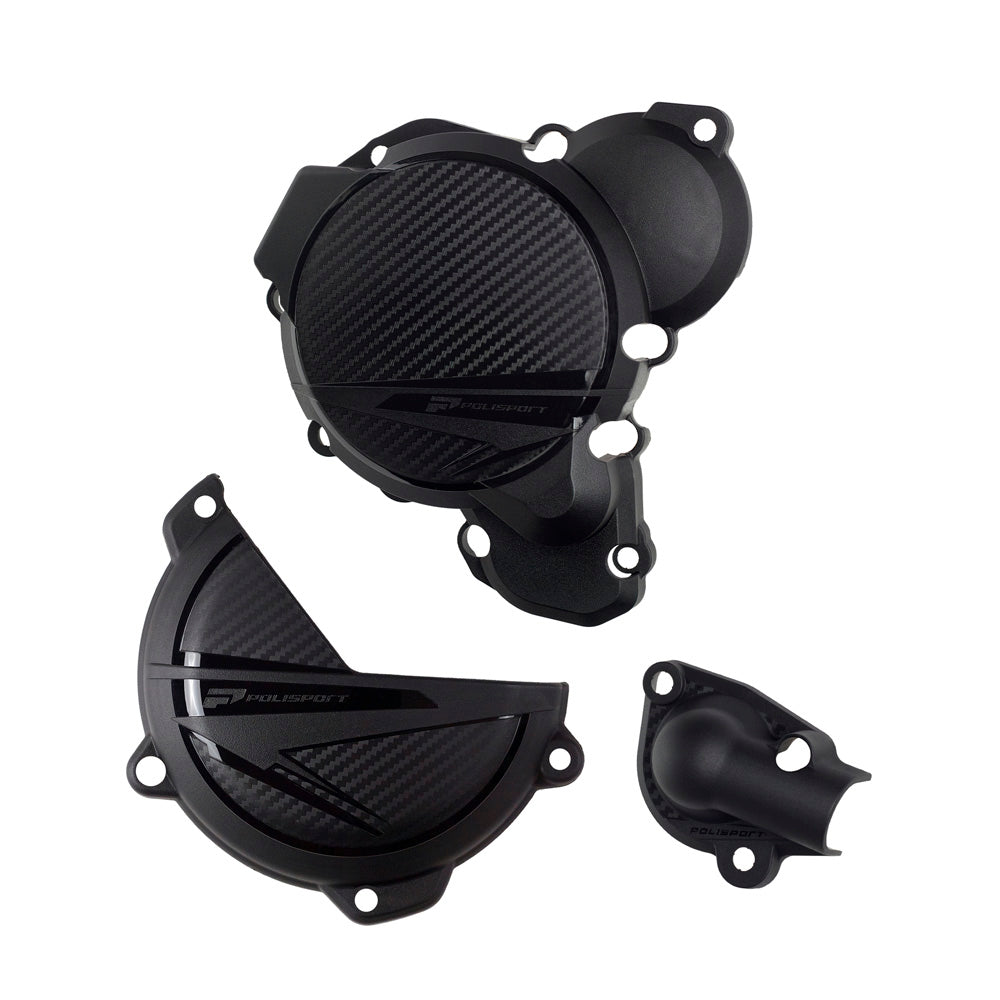 POLISPORT CLUTCH & IGNITION COVER PROTECTOR KTM SX250 23-24 BLACK