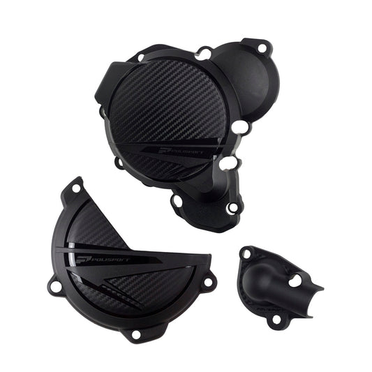 POLISPORT CLUTCH & IGNITION COVER PROTECTOR KTM SX250 23-24 BLACK