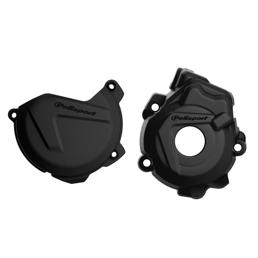 POLISPORT CLUTCH & IGNITION COVER PROTECTOR KTM SXF250-350 13-15, FC250/350 14-15 BLACK