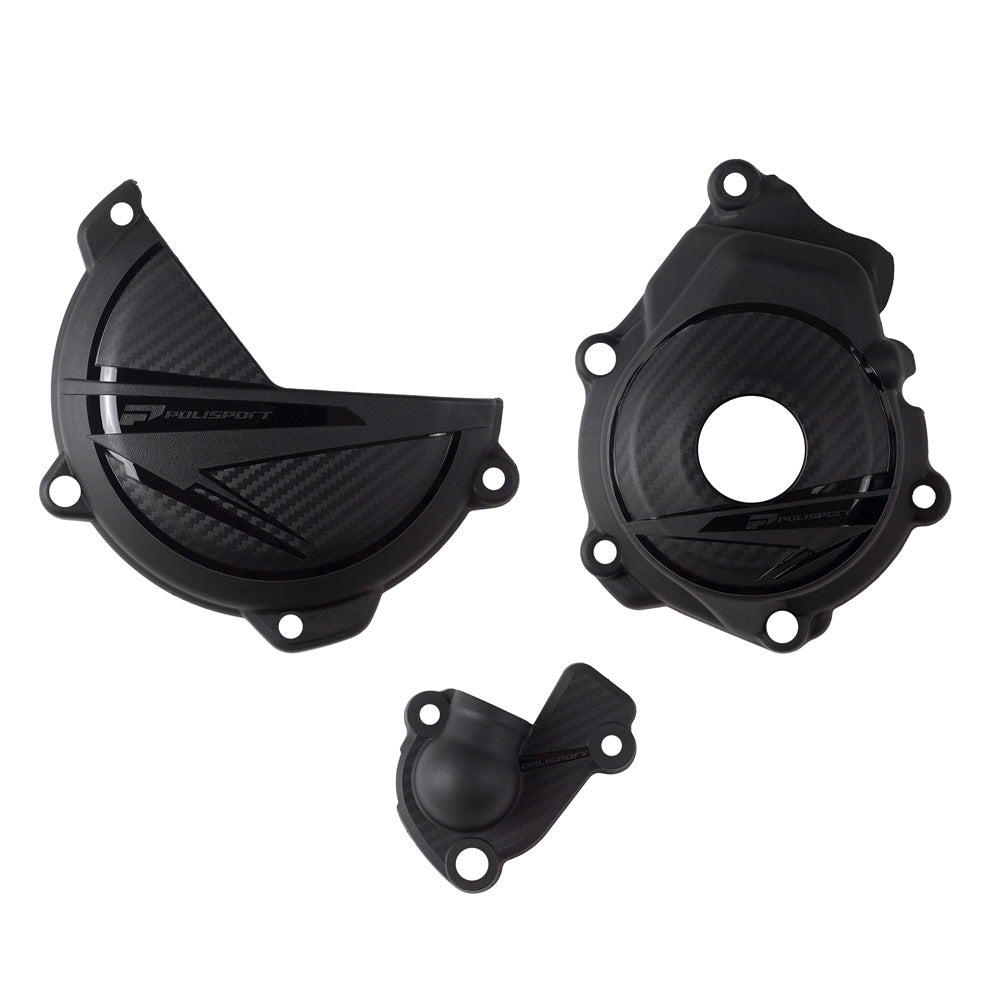 POLISPORT CLUTCH & IGNITION COVER PROTECTOR KTM/HUSKY SX-F/FC 250-350 23-24 BLACK