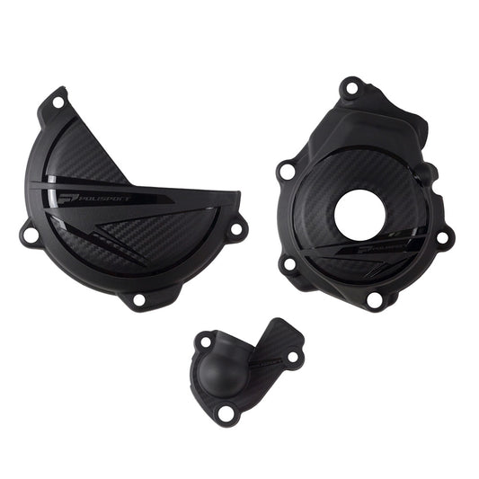POLISPORT CLUTCH & IGNITION COVER PROTECTOR KTM/HUSKY SX-F/FC 250-350 23-24 BLACK