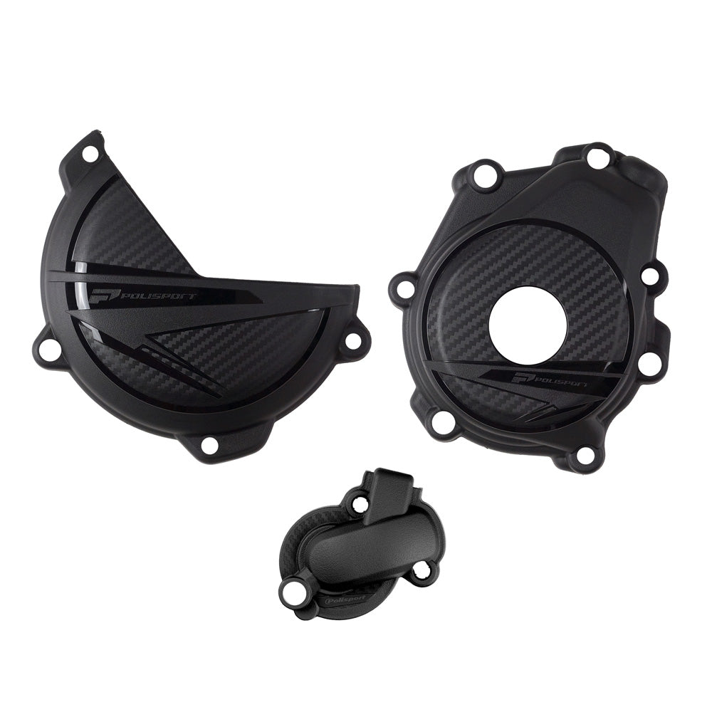 POLISPORT CLUTCH & IGNITION COVER PROTECTOR KTM/HUSKY SX-F/FC 450 23-24 BLACK