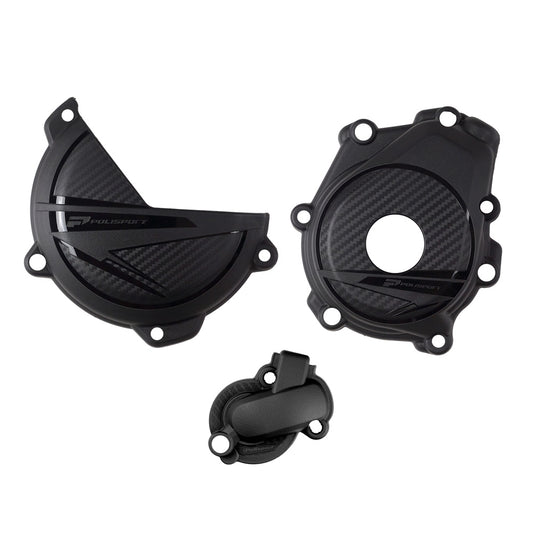 POLISPORT CLUTCH & IGNITION COVER PROTECTOR KTM/HUSKY SX-F/FC 450 23-24 BLACK