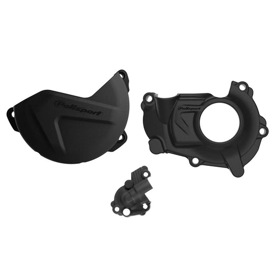POLISPORT CLUTCH & IGNITION COVER PROTECTOR YAMAHA YZ450F 18-22, YZ450FX 19-23, WR450F 19-23 BLACK