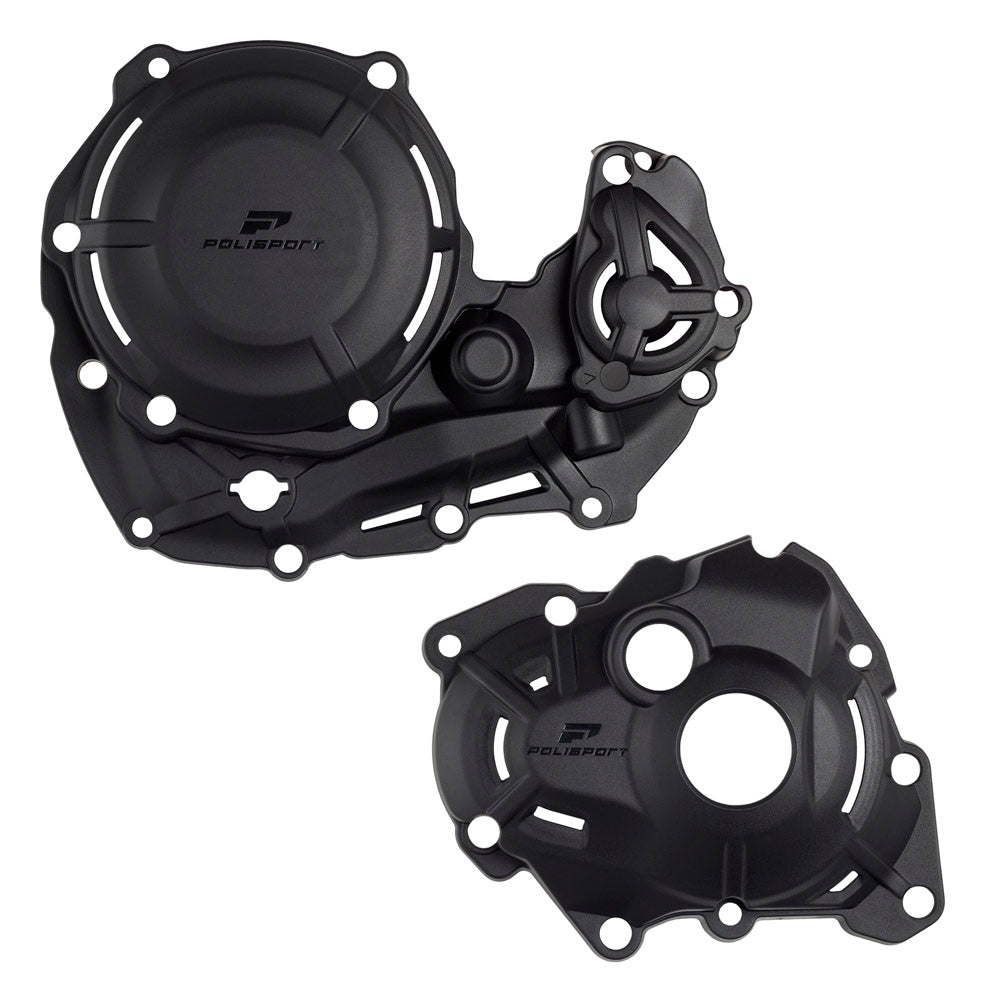 POLISPORT CLUTCH & IGNITION COVER PROTECTOR YAMAHA YZ450F 23-24 BLACK