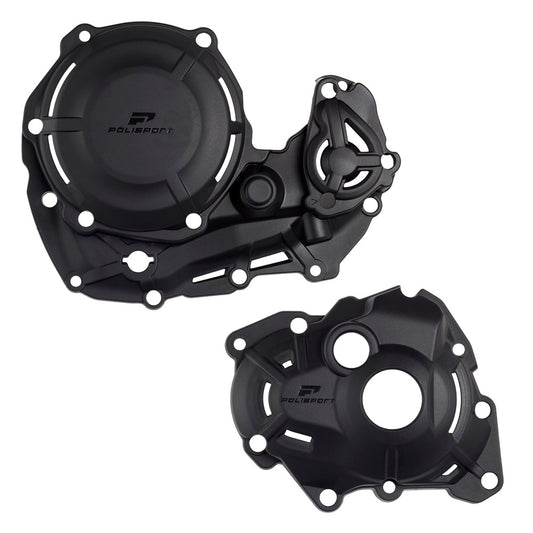 POLISPORT CLUTCH & IGNITION COVER PROTECTOR YAMAHA YZ450F 23-24 BLACK