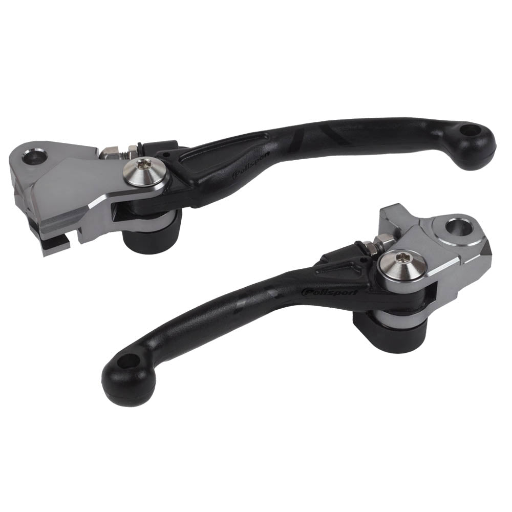 POLISPORT PIVOT LEVERS KAW/SUZ KX65/85/100 02-23, KX125-250 00-08, RM-Z250 07-23, RM-Z450 05-23 BLACK