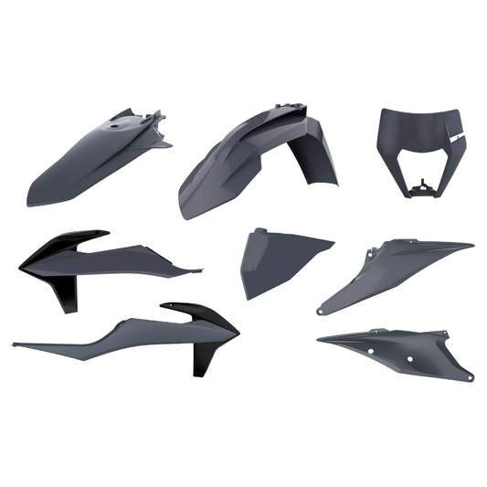 POLISPORT BOX KIT ENDURO WITH HEADLIGHT MASK KTM EXC/EXC-F 20-23 (INC REAR FENDER LUGS) NARDO GREY