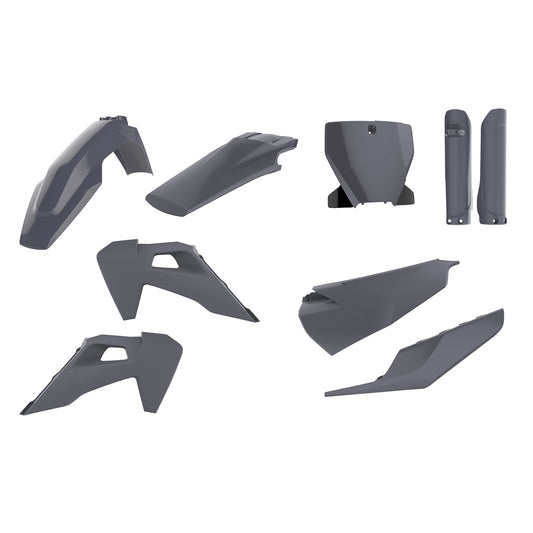 POLISPORT BOX KIT HUSQVARNA TC/FC/TX/FX 19-22 INC FORK GUARDS NARDO GREY