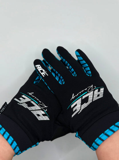 ACE RACING RIDE SMOOTH, RIDE FAST MOTO GLOVE - BLACK/BLUE - ACE Race Shop