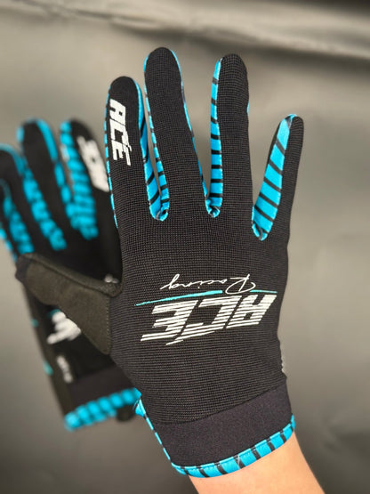 ACE RACING RIDE SMOOTH, RIDE FAST MOTO GLOVE - BLACK/BLUE - ACE Race Shop