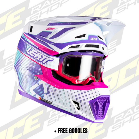 LEATT 2026 HELMET MOTO 7.5 V26 PURPLE + FREE GOGGLES