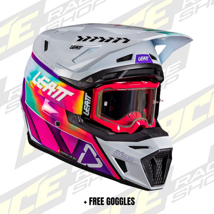 LEATT 2026 HELMET MOTO 8.5 V26 PINATA TEAL+ FREE GOGGLES