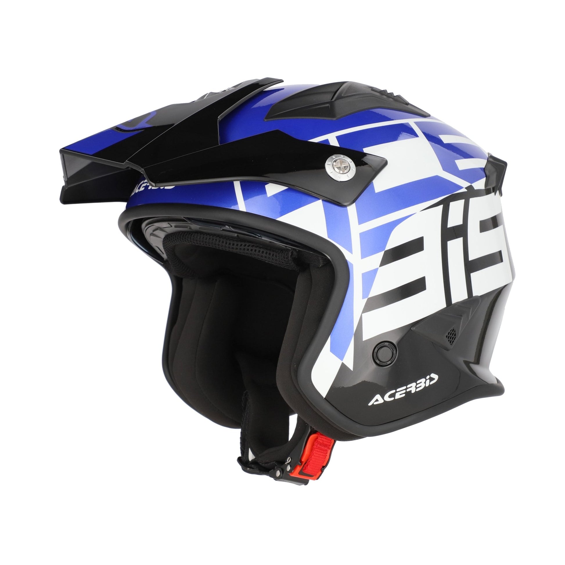 ACERBIS - JET ARIA TRIALS GRAPHIC HELMET (BLACK/BLUE) - ACE Race Shop