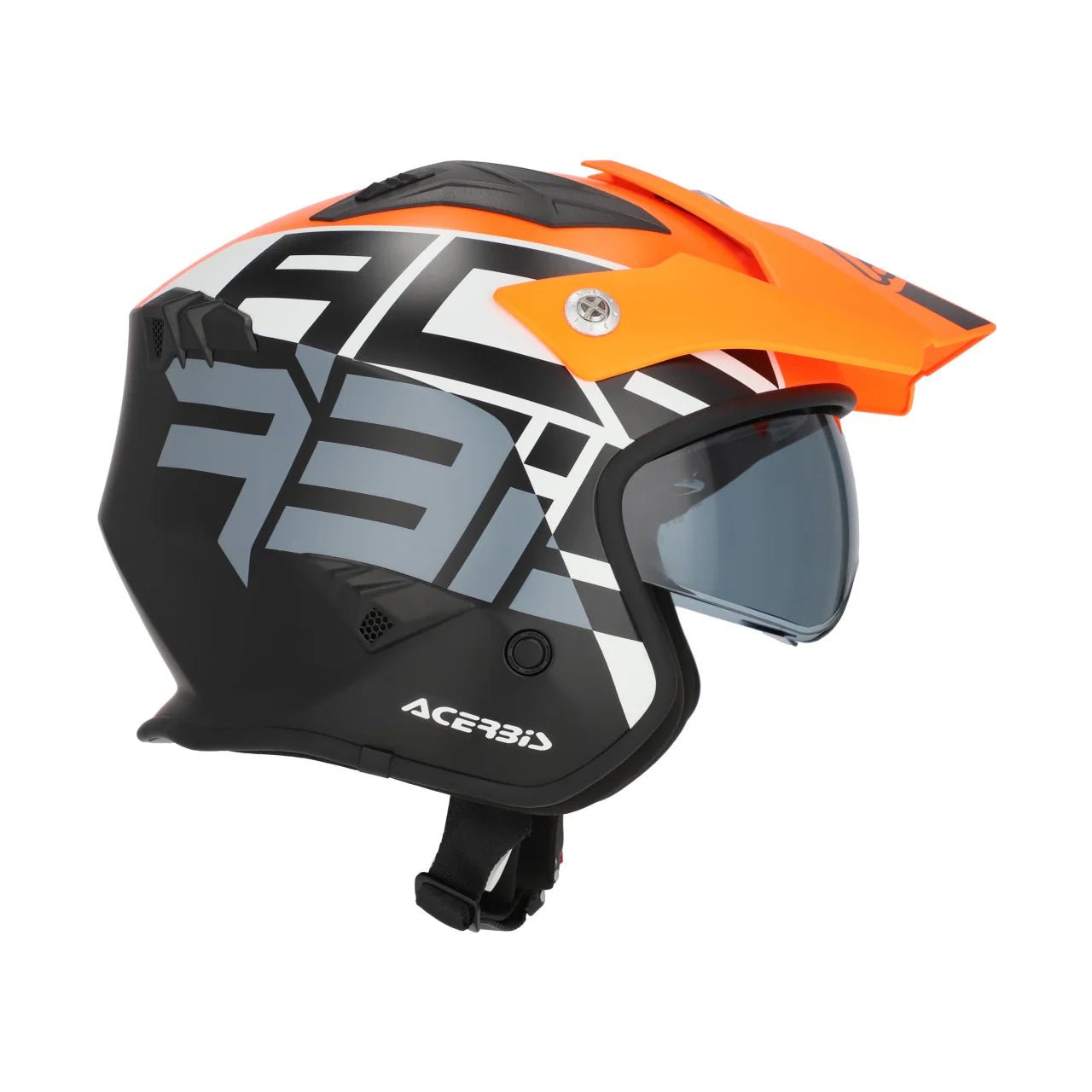 ACERBIS - JET ARIA TRIALS GRAPHIC HELMET (FLO ORANGE/ BLACK) - ACE Race Shop