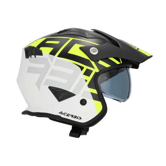 ACERBIS - JET ARIA TRIALS GRAPHIC HELMET (YELLOW/BLACK) - ACE Race Shop