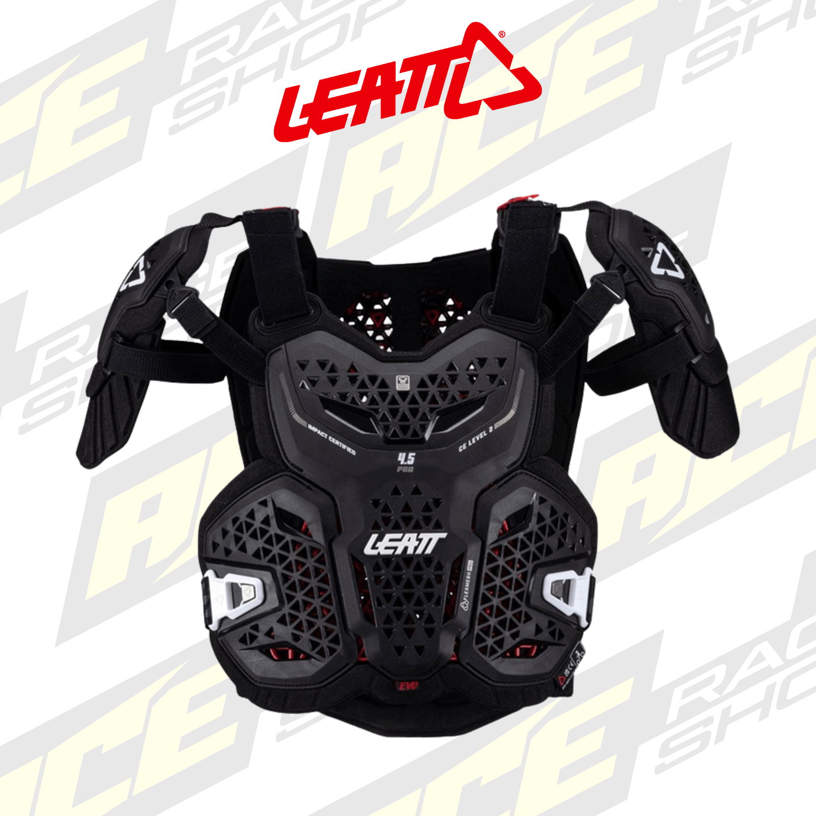 ADULT LEATT CHEST PROTECTOR / BODY ARMOUR 4.5 PRO EVO BLACK - ACE Race Shop