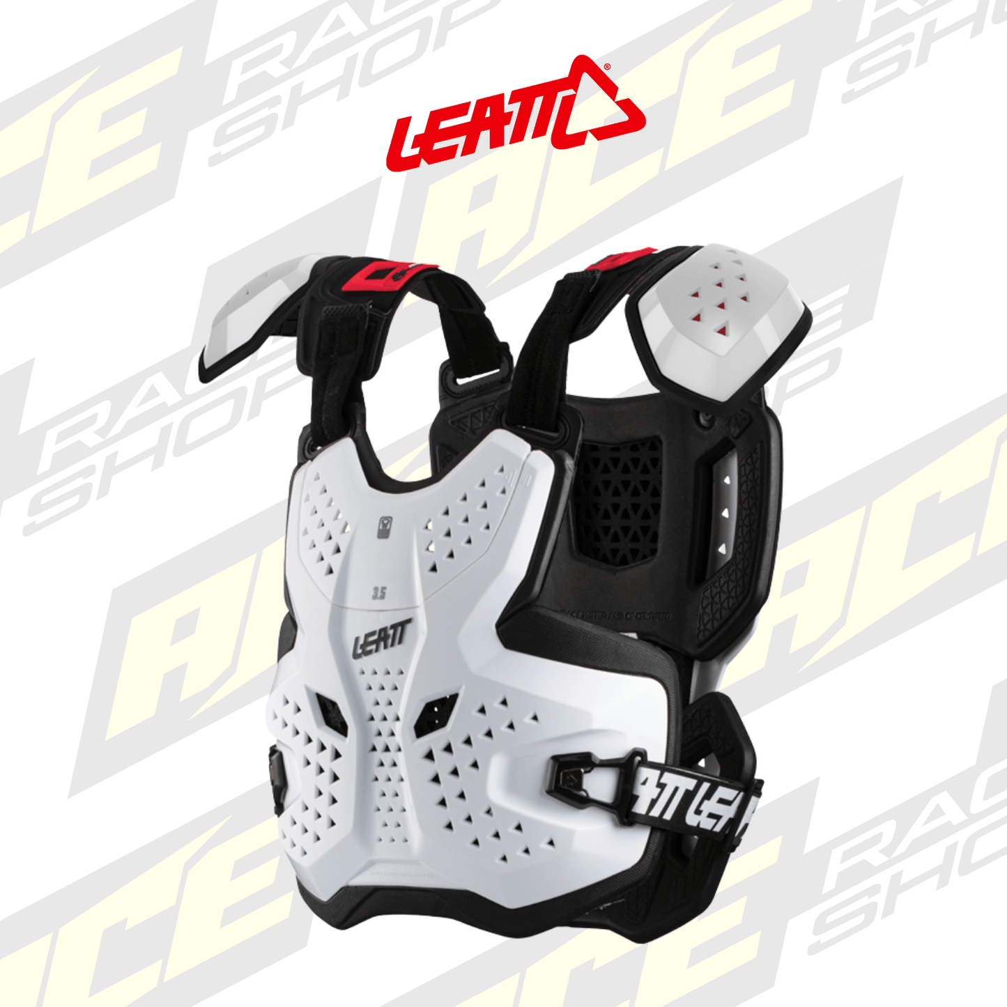 ADULT LEATT MX CHEST PROTECTOR / BODY ARMOUR 3.5 PRO ADULT WHITE - ACE Race Shop