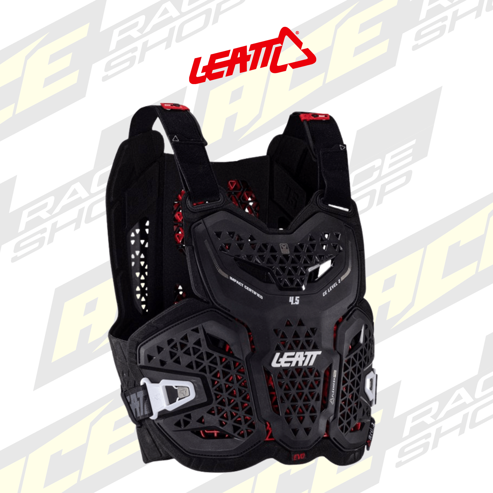 ADULT LEATT MX CHEST PROTECTOR / BODY ARMOUR 4.5 EVO BLACK - ACE Race Shop