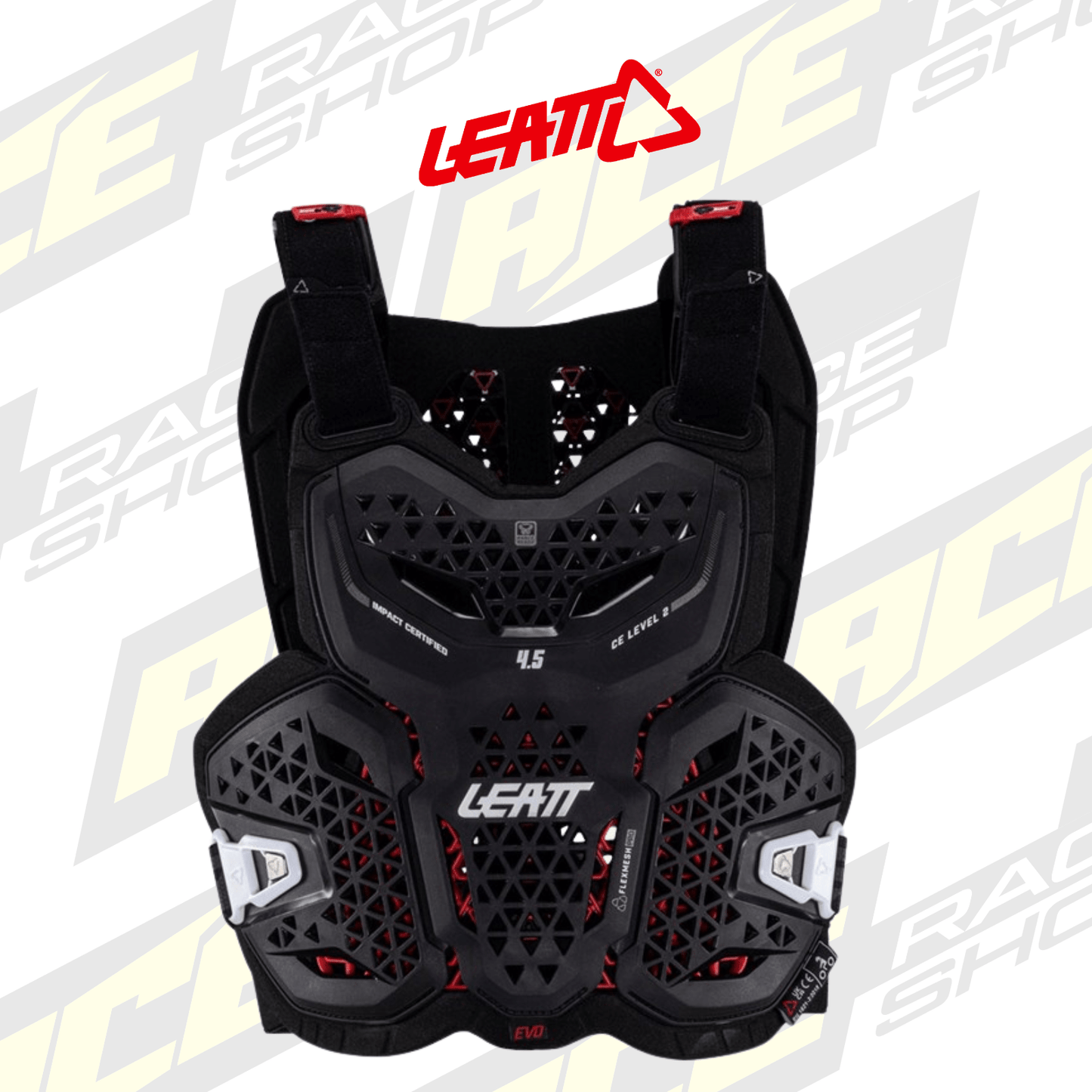 ADULT LEATT MX CHEST PROTECTOR / BODY ARMOUR 4.5 EVO BLACK - ACE Race Shop