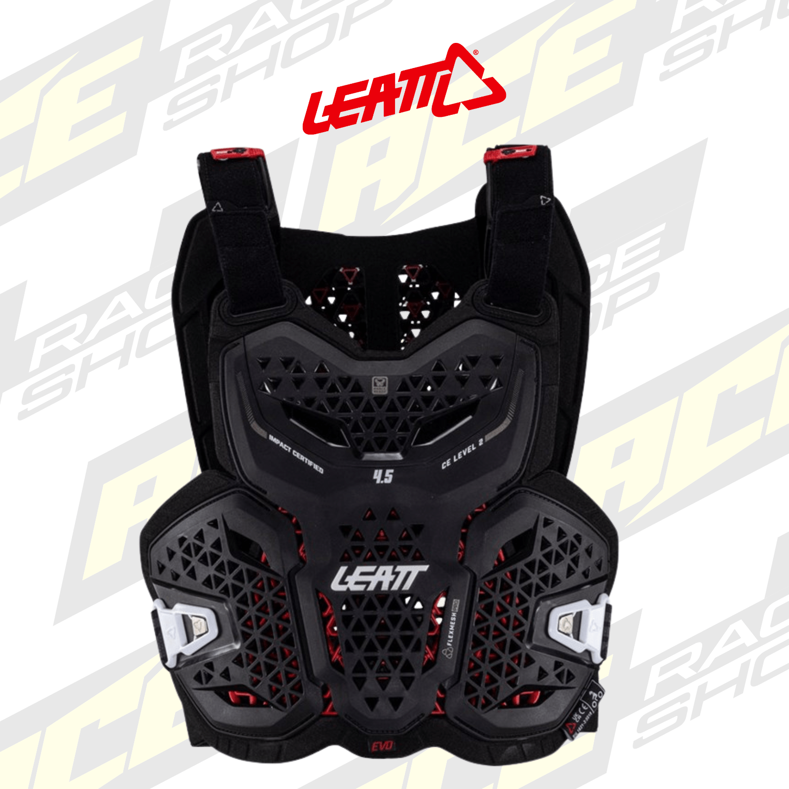 ADULT LEATT MX CHEST PROTECTOR / BODY ARMOUR 4.5 EVO BLACK - ACE Race Shop