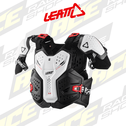 ADULT LEATT MX CHEST PROTECTOR BODY ARMOUR 6.5 PRO WHITE - ACE Race Shop
