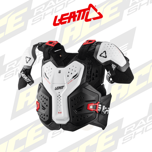 ADULT LEATT MX CHEST PROTECTOR BODY ARMOUR 6.5 PRO WHITE - ACE Race Shop