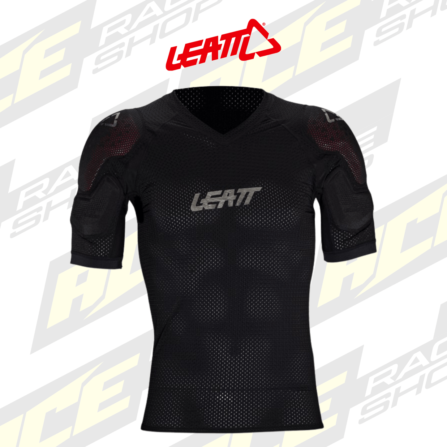 ADULT LEATT MX ENDURO BODY ARMOUR TEE REAFLEX STEALTH BLACK - ACE Race Shop