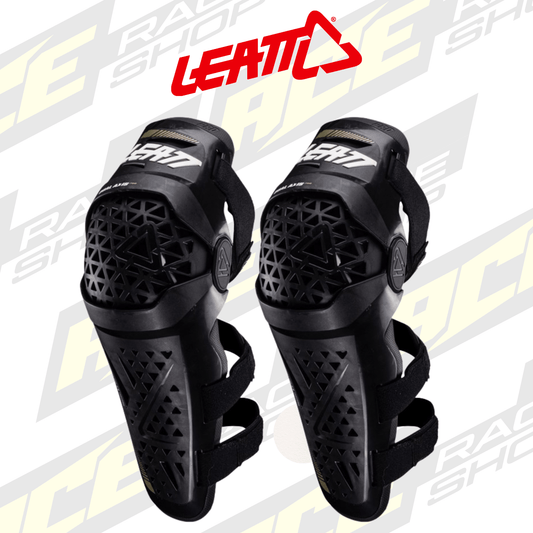 ADULT LEATT MX KNEE GUARD DUAL AXIS PRO BLACK PAIR - ACE Race Shop