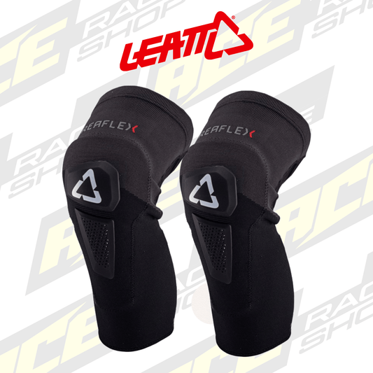 ADULT LEATT MX KNEE GUARD REAFLEX HYBRID BLACK PAIR - ACE Race Shop