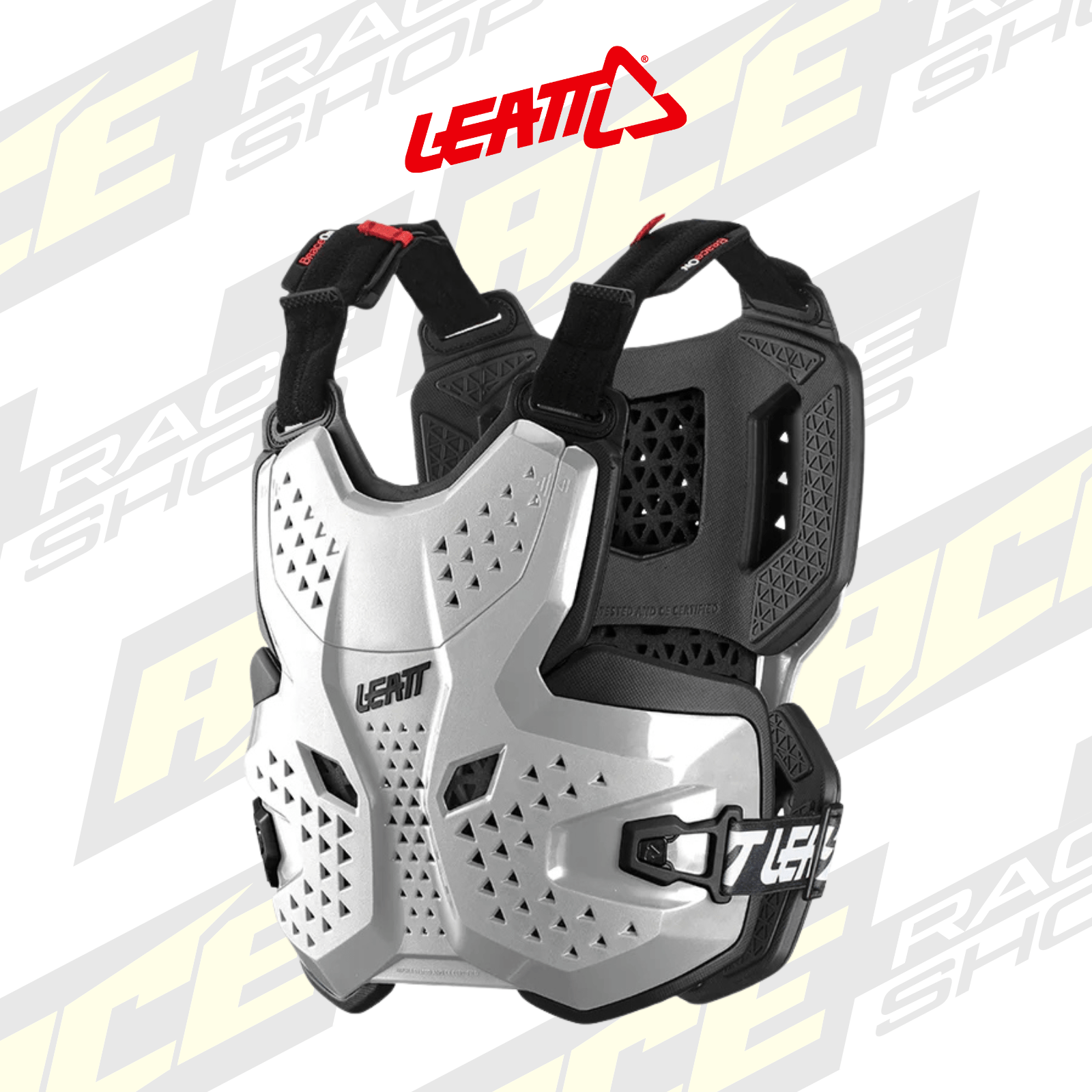 ADULT MX LEATT CHEST PROTECTOR / BODY ARMOUR 3.5 WHITE - ACE Race Shop