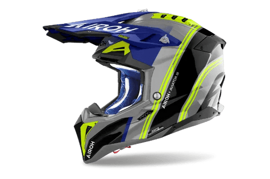 Airoh Aviator 3 Hima Blue Gloss MX Helmet - ACE Race Shop
