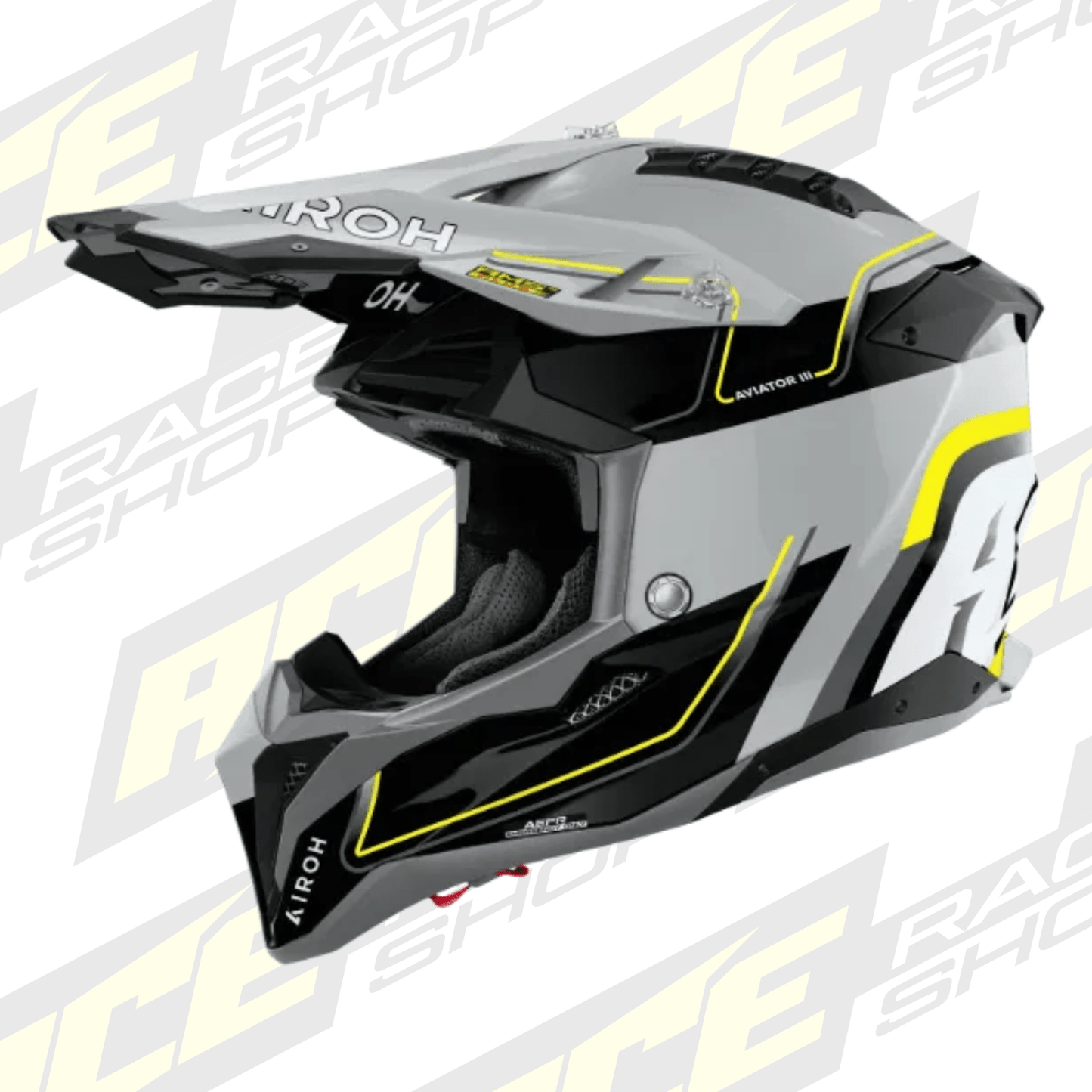 Airoh Aviator 3 Leader Yellow Gloss MX Motocross/Enduro Helmet - ACE Race Shop