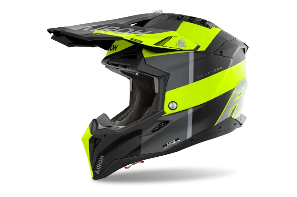 Airoh Aviator 3 Monach Yellow Matt MX Helmet - ACE Race Shop