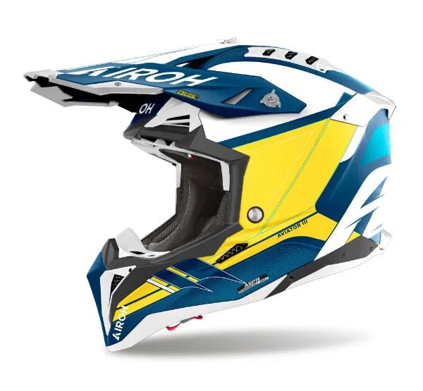 Airoh Aviator 3 Saber Blue Matt MX Helmet 22:06 - ACE Race Shop