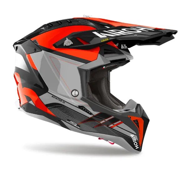 Airoh Aviator 3 Saber Orange Gloss MX Helmet 22:06 - ACE Race Shop