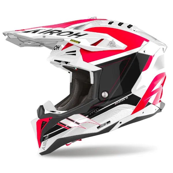 Airoh Aviator 3 Saber Red Gloss MX Helmet 22:06 - ACE Race Shop