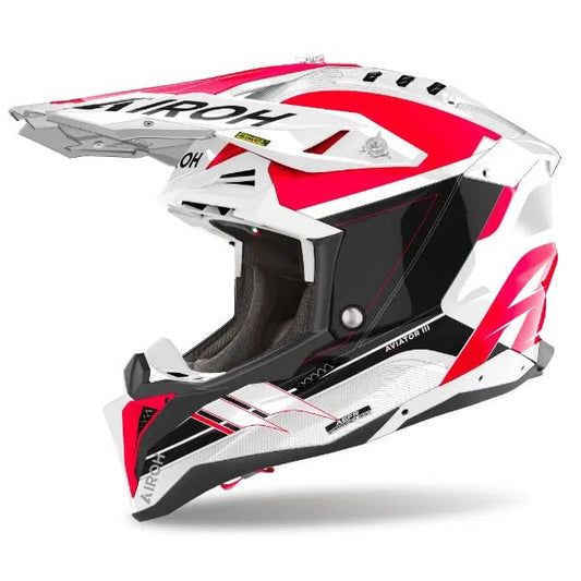 Airoh Aviator 3 Saber Red Gloss MX Helmet 22:06 - ACE Race Shop