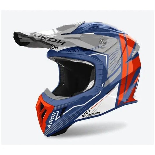 Airoh Aviator Ace 2 Engine Cerulean Gloss MX Helmet - ACE Race Shop