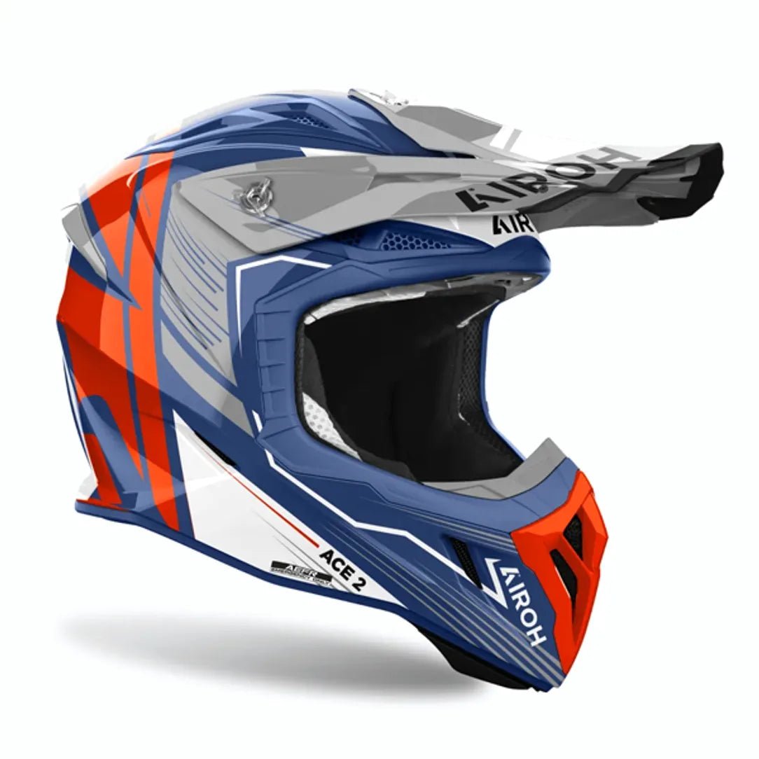 Airoh Aviator Ace 2 Engine Cerulean Gloss MX Helmet - ACE Race Shop