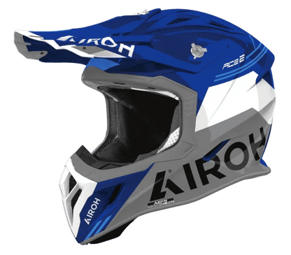 Airoh Aviator Ace 2 Fury Blue Gloss MX Motocross/Enduro Helmet - ACE Race Shop