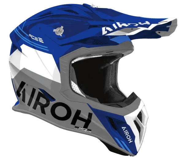 Airoh Aviator Ace 2 Fury Blue Gloss MX Motocross/Enduro Helmet - ACE Race Shop