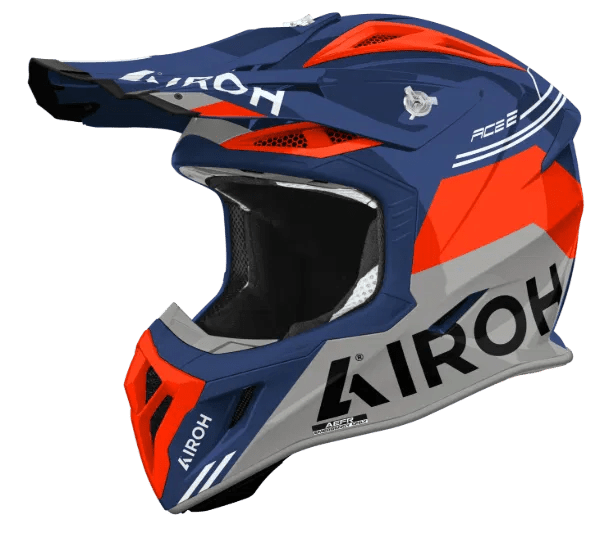 Airoh Aviator Ace 2 Fury Cerulean Gloss MX Motocross/Enduro Helmet - ACE Race Shop
