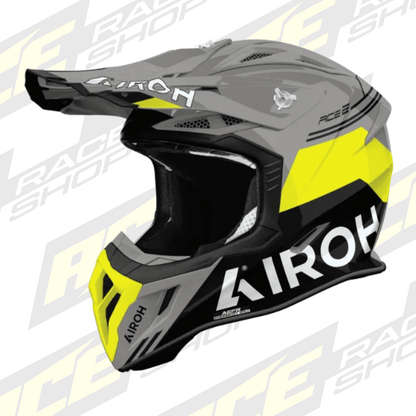 Airoh Aviator Ace 2 Fury Yellow Gloss MX Motocross/Enduro Helmet - ACE Race Shop