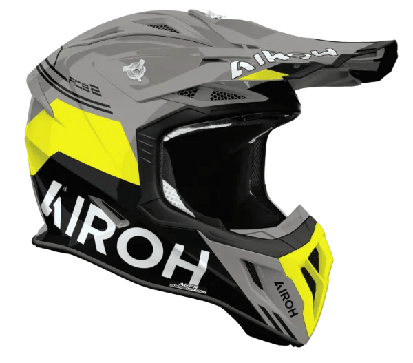 Airoh Aviator Ace 2 Fury Yellow Gloss MX Motocross/Enduro Helmet - ACE Race Shop