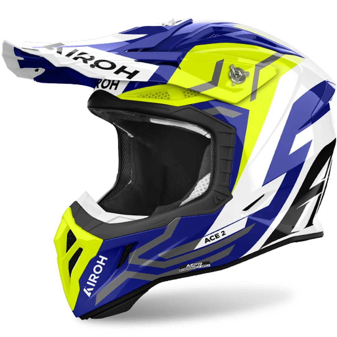 Airoh Aviator Ace 2 Ground Yellow Gloss MX Helmet - ACE Race Shop