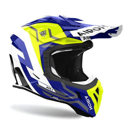 Airoh Aviator Ace 2 Ground Yellow Gloss MX Helmet - ACE Race Shop