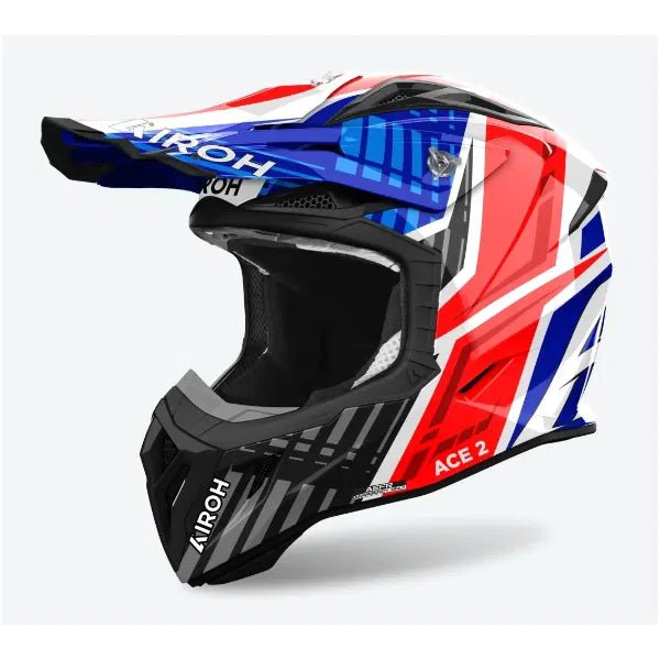 Airoh Aviator Ace 2 Proud Blue/Red Gloss MX Helmet - ACE Race Shop