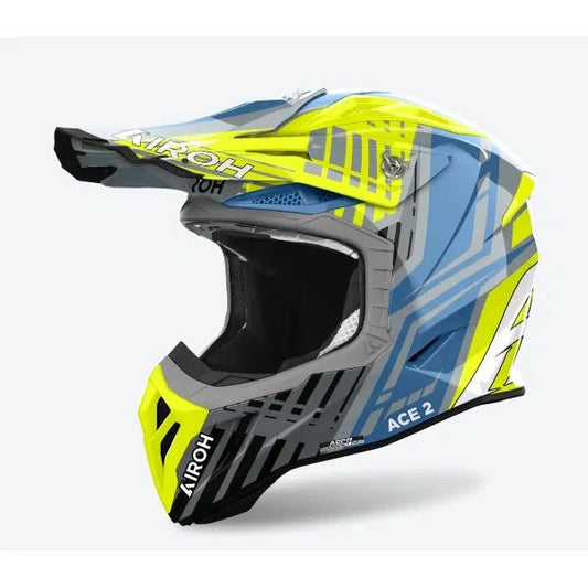 Airoh Aviator Ace 2 Proud Yellow Gloss MX Helmet - ACE Race Shop